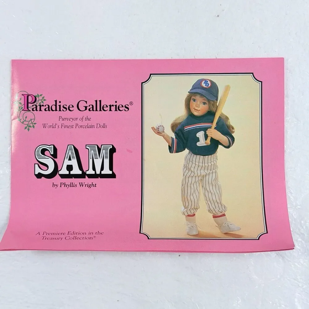 Vintage Paradise Galleries Sam Baseball Porcelain Doll Treasury Collection W COA